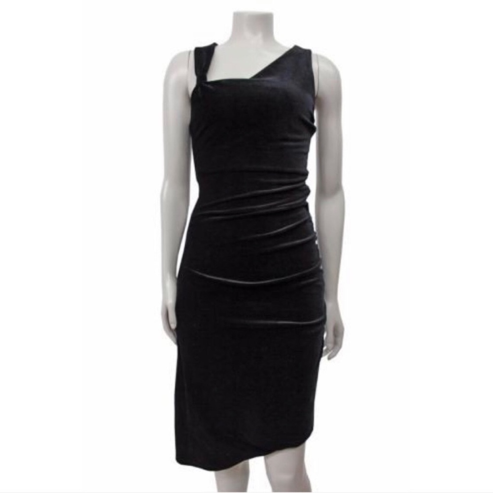 BCBG MaxAzria black ruched dress size medium